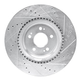 Dynamic Friction 2021-2025 Genesis G80 Front Left Drilled & Slotted Silver Brake Rotor by Dynamic Friction Company 631-10008L