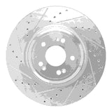 Dynamic Friction 2021-2025 Genesis G80 Front Left Drilled & Slotted Silver Brake Rotor by Dynamic Friction Company 631-10008L
