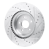 Dynamic Friction 2021-2025 Genesis G80 Front Left Drilled & Slotted Silver Brake Rotor by Dynamic Friction Company 631-10008L