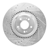 Dynamic Friction 2021-2025 Genesis GV60 Front Right Drilled & Slotted Silver Brake Rotor by Dynamic Friction Company 631-10008R
