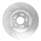 Dynamic Friction 2021-2025 Genesis GV60 Front Right Drilled & Slotted Silver Brake Rotor by Dynamic Friction Company 631-10008R