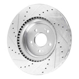 Dynamic Friction 2021-2025 Genesis GV60 Front Right Drilled & Slotted Silver Brake Rotor by Dynamic Friction Company 631-10008R