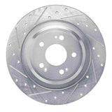 Dynamic Friction 2021-2025 Genesis GV70 Rear Left Drilled & Slotted Silver Brake Rotor by Dynamic Friction Company 631-10009L