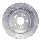 Dynamic Friction 2021-2025 Genesis GV60 Rear Right Drilled & Slotted Silver Brake Rotor by Dynamic Friction Company 631-10009R