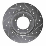 R1 Concepts 1974-1999 Land Rover Discovery Front Left Drilled & Slotted Silver Brake Rotor