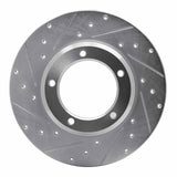 R1 Concepts 1974-1999 Land Rover Discovery Front Left Drilled & Slotted Silver Brake Rotor