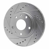 Dynamic Friction 2002-2005 Land Rover Freelander Front Left Drilled & Slotted Silver Brake Rotor by Dynamic Friction Company 631-11006L