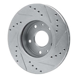 Dynamic Friction 2002-2005 Land Rover Freelander Front Left Drilled & Slotted Silver Brake Rotor by Dynamic Friction Company 631-11006L