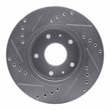 Dynamic Friction 2002-2005 Land Rover Freelander Front Right Drilled & Slotted Silver Brake Rotor by Dynamic Friction Company 631-11006R