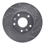 Dynamic Friction 2002-2005 Land Rover Freelander Front Right Drilled & Slotted Silver Brake Rotor by Dynamic Friction Company 631-11006R