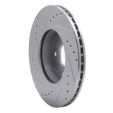 Dynamic Friction 2002-2005 Land Rover Freelander Front Right Drilled & Slotted Silver Brake Rotor by Dynamic Friction Company 631-11006R