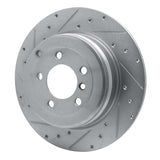 Dynamic Friction 2003-2005 Land Rover Range Rover Rear Left Drilled & Slotted Silver Brake Rotor by Dynamic Friction Company 631-11008L