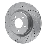 Dynamic Friction 2005-2009 Land Rover LR3 Front Left Drilled & Slotted Silver Brake Rotor by Dynamic Friction Company 631-11009L
