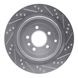 Dynamic Friction 2005-2016 Land Rover LR4 Rear Left Drilled & Slotted Silver Brake Rotor by Dynamic Friction Company 631-11010L