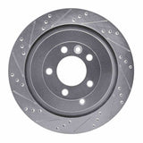 Dynamic Friction 2005-2016 Land Rover LR4 Rear Left Drilled & Slotted Silver Brake Rotor by Dynamic Friction Company 631-11010L