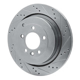 Dynamic Friction 2005-2016 Land Rover LR4 Rear Right Drilled & Slotted Silver Brake Rotor by Dynamic Friction Company 631-11010R