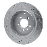 Dynamic Friction 2005-2016 Land Rover LR4 Rear Right Drilled & Slotted Silver Brake Rotor by Dynamic Friction Company 631-11010R