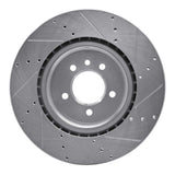 Dynamic Friction 2006-2017 Land Rover Range Rover Sport Front Left Drilled & Slotted Silver Brake Rotor by Dynamic Friction Company 631-11011L
