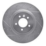 Dynamic Friction 2006-2017 Land Rover Range Rover Sport Front Left Drilled & Slotted Silver Brake Rotor by Dynamic Friction Company 631-11011L