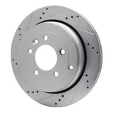 Dynamic Friction 2005-2007 Land Rover LR3 Rear Left Drilled & Slotted Silver Brake Rotor by Dynamic Friction Company 631-11012L