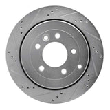 Dynamic Friction 2005-2007 Land Rover LR3 Rear Left Drilled & Slotted Silver Brake Rotor by Dynamic Friction Company 631-11012L