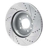 Dynamic Friction 2005-2007 Land Rover LR3 Front Left Drilled & Slotted Silver Brake Rotor by Dynamic Friction Company 631-11013L