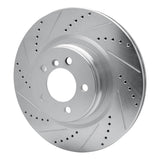 Dynamic Friction 2006-2012 Land Rover Range Rover Front Left Drilled & Slotted Silver Brake Rotor by Dynamic Friction Company 631-11014L