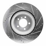 Dynamic Friction 2006-2012 Land Rover Range Rover Front Left Drilled & Slotted Silver Brake Rotor by Dynamic Friction Company 631-11014L