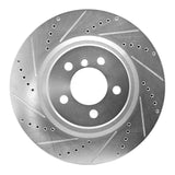 Dynamic Friction 2006-2012 Land Rover Range Rover Front Left Drilled & Slotted Silver Brake Rotor by Dynamic Friction Company 631-11014L
