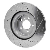 Dynamic Friction 2006-2012 Land Rover Range Rover Front Left Drilled & Slotted Silver Brake Rotor by Dynamic Friction Company 631-11014L