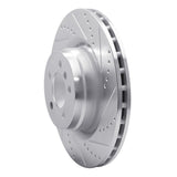 Dynamic Friction 2006-2012 Land Rover Range Rover Front Right Drilled & Slotted Silver Brake Rotor by Dynamic Friction Company 631-11014R