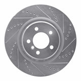 Dynamic Friction 2006-2012 Land Rover Range Rover Front Right Drilled & Slotted Silver Brake Rotor by Dynamic Friction Company 631-11014R