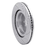 Dynamic Friction 2006-2009 Land Rover Range Rover Front Left Drilled & Slotted Silver Brake Rotor by Dynamic Friction Company 631-11015L