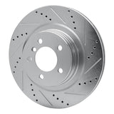 Dynamic Friction 2006-2009 Land Rover Range Rover Front Right Drilled & Slotted Silver Brake Rotor by Dynamic Friction Company 631-11015R