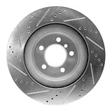 Dynamic Friction 2006-2009 Land Rover Range Rover Front Right Drilled & Slotted Silver Brake Rotor by Dynamic Friction Company 631-11015R