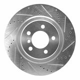 Dynamic Friction 2006-2009 Land Rover Range Rover Front Right Drilled & Slotted Silver Brake Rotor by Dynamic Friction Company 631-11015R
