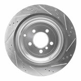 Dynamic Friction 2006-2012 Land Rover Range Rover Rear Left Drilled & Slotted Silver Brake Rotor by Dynamic Friction Company 631-11016L