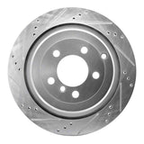 Dynamic Friction 2006-2012 Land Rover Range Rover Rear Left Drilled & Slotted Silver Brake Rotor by Dynamic Friction Company 631-11016L