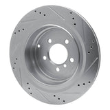Dynamic Friction 2006-2012 Land Rover Range Rover Rear Left Drilled & Slotted Silver Brake Rotor by Dynamic Friction Company 631-11016L