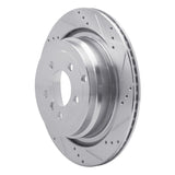 Dynamic Friction 2006-2012 Land Rover Range Rover Rear Right Drilled & Slotted Silver Brake Rotor by Dynamic Friction Company 631-11016R