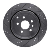 Dynamic Friction 2008-2012 Land Rover LR2 Rear Right Drilled & Slotted Silver Brake Rotor by Dynamic Friction Company 631-11017R