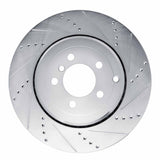 Dynamic Friction 2010-2012 Land Rover Range Rover Rear Right Drilled & Slotted Silver Brake Rotor by Dynamic Friction Company 631-11018R
