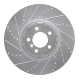 Dynamic Friction 2010-2012 Land Rover Range Rover Front Left Drilled & Slotted Silver Brake Rotor by Dynamic Friction Company 631-11019L
