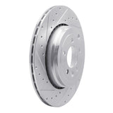 Dynamic Friction 2010-2013 Land Rover Range Rover Sport Rear Left Drilled & Slotted Silver Brake Rotor by Dynamic Friction Company 631-11020L