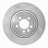 Dynamic Friction 2010-2013 Land Rover Range Rover Sport Rear Left Drilled & Slotted Silver Brake Rotor by Dynamic Friction Company 631-11020L