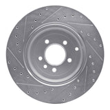 Dynamic Friction 2010-2013 Land Rover Range Rover Sport Rear Right Drilled & Slotted Silver Brake Rotor by Dynamic Friction Company 631-11020R