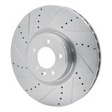 Dynamic Friction 2010-2017 Land Rover Range Rover Sport Front Left Drilled & Slotted Silver Brake Rotor by Dynamic Friction Company 631-11021L
