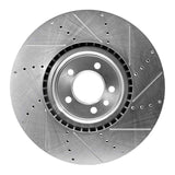 Dynamic Friction 2010-2017 Land Rover Range Rover Sport Front Left Drilled & Slotted Silver Brake Rotor by Dynamic Friction Company 631-11021L
