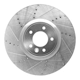 Dynamic Friction 2010-2017 Land Rover Range Rover Sport Front Left Drilled & Slotted Silver Brake Rotor by Dynamic Friction Company 631-11021L