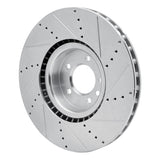 Dynamic Friction 2010-2017 Land Rover Range Rover Sport Front Left Drilled & Slotted Silver Brake Rotor by Dynamic Friction Company 631-11021L